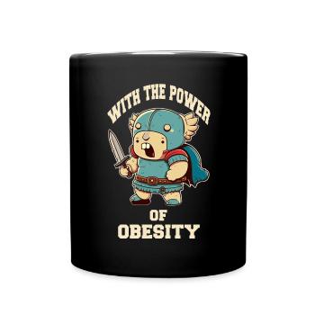Little Sword Warrior with the Power of Obesity - Full Colour Mug - black - Front