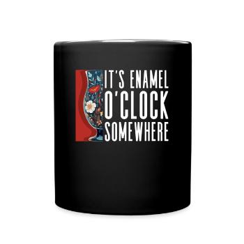 Irgendwo ist es Emaille O'Clock - Emailliertes - Tasse einfarbig - Schwarz - Vorne
