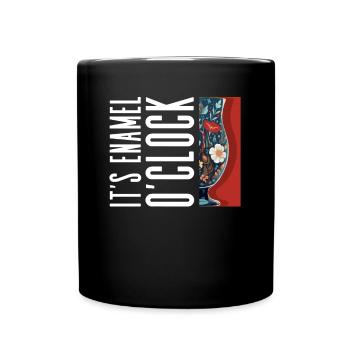 It's Enamel O'Clock - Emailliertes Glas - Tasse einfarbig - Schwarz - Vorne