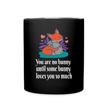 Renard et lapin aiment les ennemis amis lapin de Pâques P - Mug uni - noir - Devant