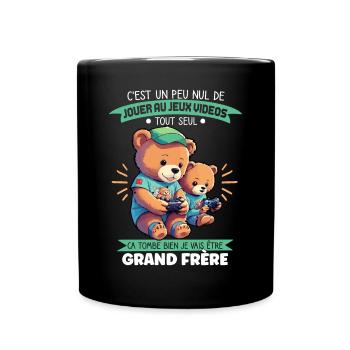 Futur Grand Frère Gamer Annonce Grossesse Drôle - Mug uni - noir - Devant