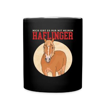 Haflinger Pferde Haffi Pferdebesitzer Geschenk - Tasse einfarbig - Schwarz - Vorne