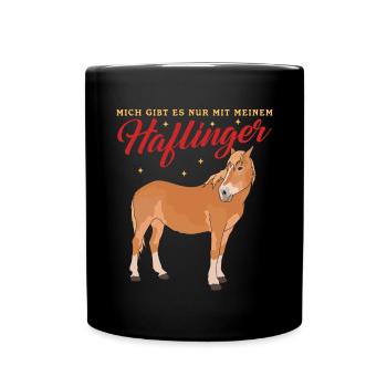 Haflinger Pferd Haffi Pferdebesitzer Geschenk - Tasse einfarbig - Schwarz - Vorne