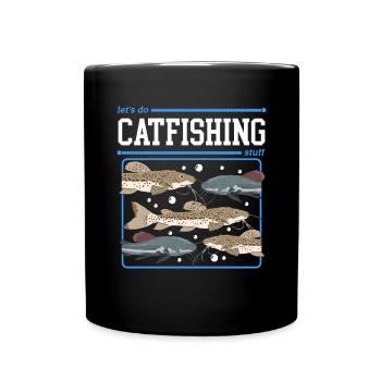 Pêcheurs à la ligne Pêche au poisson-chat Poisson Cadeau de pêche - Mug uni - noir - Devant