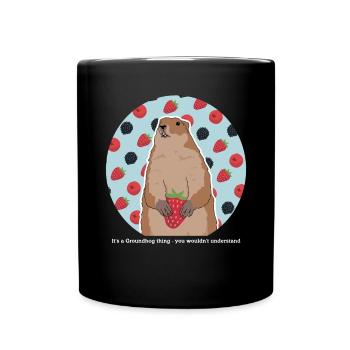 Murmeltiere Mankai Munggen Groundhog Geschenk - Tasse einfarbig - Schwarz - Vorne