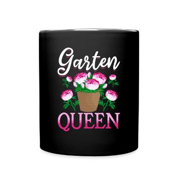 Garten Queen - Gartenliebhaberinnen - Tasse einfarbig - Schwarz - Vorne