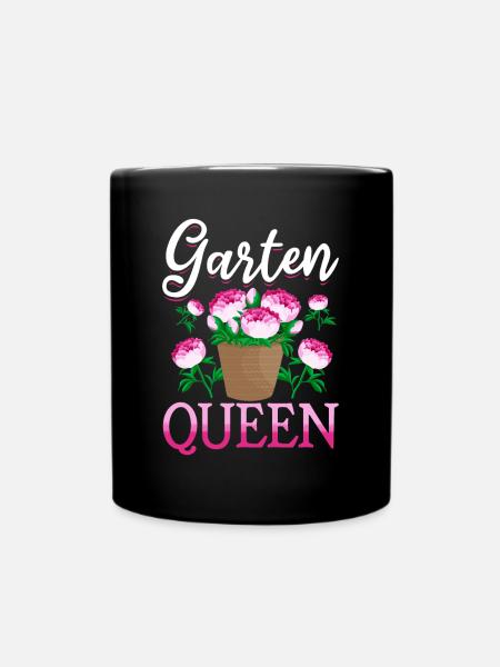 Garten Queen - Gartenliebhaberinnen - Tasse einfarbig - Schwarz