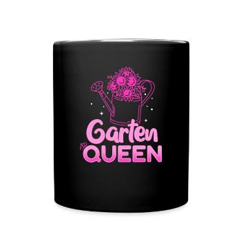 Garten Queen - Gartenliebhaberinnen - Tasse einfarbig - Schwarz - Vorne