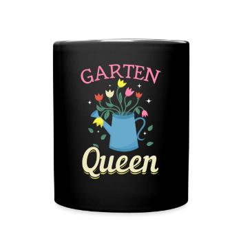 Garten Queen - Gartenliebhaberinnen - Tasse einfarbig - Schwarz - Vorne