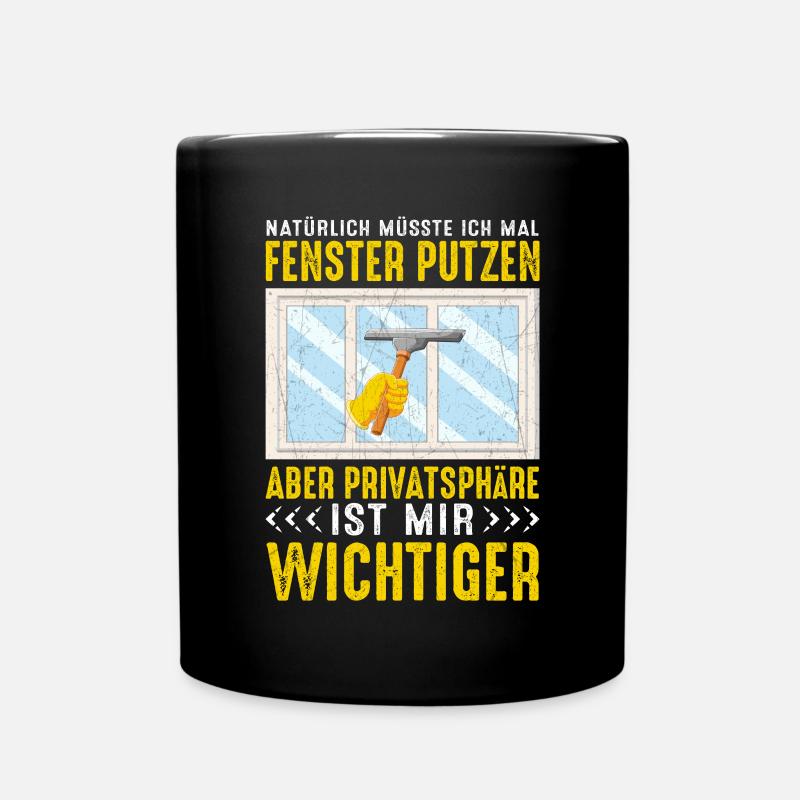 Fenster putzen Privatsphäre lustig - Tasse einfarbig - Schwarz