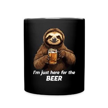 I'm just a funny sloth here because of the beer - Full Colour Mug - black - Front