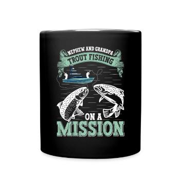 Funny Fishing Men Women - Tasse einfarbig - Schwarz - Vorne