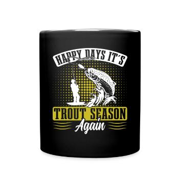 Funny Fishing Men Women - Tasse einfarbig - Schwarz - Vorne