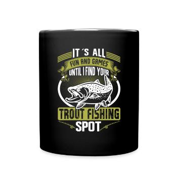 Funny Fishing Men Women - Tasse einfarbig - Schwarz - Vorne