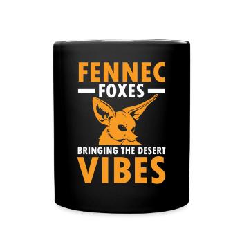 Fennec Foxes Desert Vibes Propriétaires de Fennec Fox - Mug uni - noir - Devant