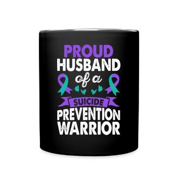 Ehemann Von Suicide Prevention Warrior Awareness - Tasse einfarbig - Schwarz - Vorne