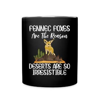 Les renards Fennec dans le désert sont irrésistibles - Mug uni - noir - Devant