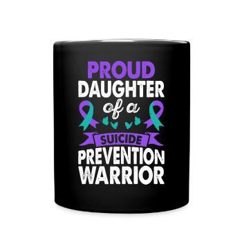Fille du guerrier de la prévention du suicide - Mug uni - noir - Devant