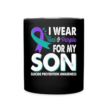 Portez du sarcelle et du violet pour la sensibilisation - Mug uni - noir - Devant