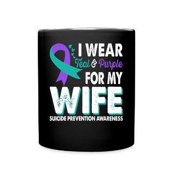 Portez du sarcelle et du violet pour être conscient de la - Mug uni - noir - Devant