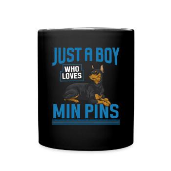 Miniature Pinscher Rehpinscher Min Pin Dog - Full Colour Mug - black - Front