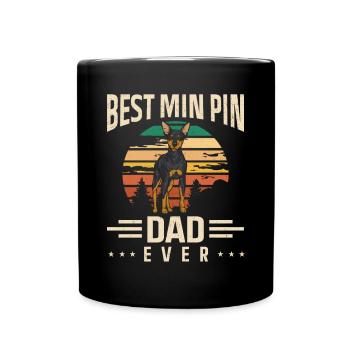 Miniature Pinscher Rehpinscher Min Pin Dog - Full Colour Mug - black - Front