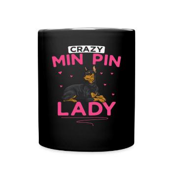 Miniature Pinscher Rehpinscher Min Pin Dog - Full Colour Mug - black - Front