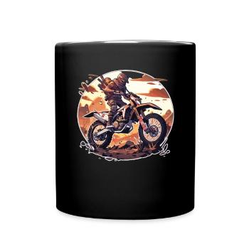 Supermoto Motocross Motocross Motorcycle Biker - Full Colour Mug - black - Front