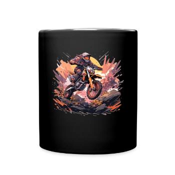 Supermoto Motocross Motocross Motorcycle Biker - Full Colour Mug - black - Front