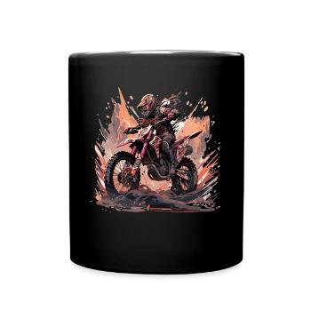 Supermoto Motocross Motocross Motorcycle Biker - Full Colour Mug - black - Front