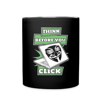 Think Before You Click Social Engineering - Full Colour Mug - black - Front