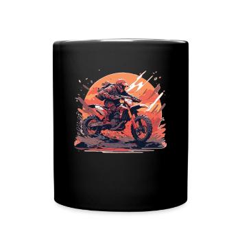 Supermoto Motocross Motocross Motorcycle Biker - Full Colour Mug - black - Front
