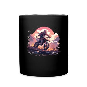 Supermoto Motocross Motocross Motorcycle Biker - Full Colour Mug - black - Front