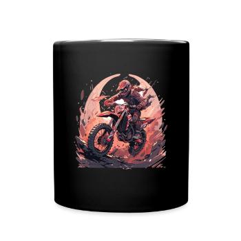 Supermoto Motocross Motocross Motorcycle Biker - Full Colour Mug - black - Front