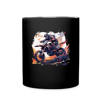 Supermoto Motocross Motocross Motorcycle Biker - Full Colour Mug - black - Front
