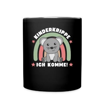 Kinderkrippe Ich Komme! Maus - Tasse einfarbig - Schwarz - Vorne