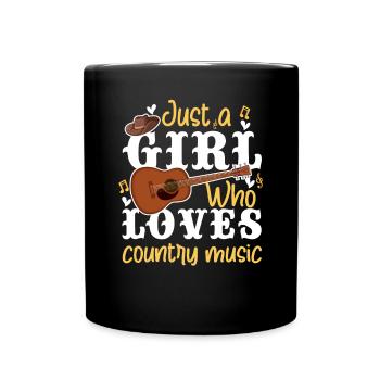 Just a girl who loves country music - Full Colour Mug - black - Front