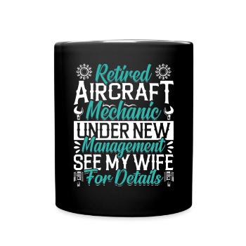 Love Airplane aviation - Full Colour Mug - black - Front