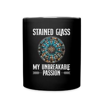 Glasmalerei - Meine unzerbrechliche Leidenschaft - - Tasse einfarbig - Schwarz - Vorne
