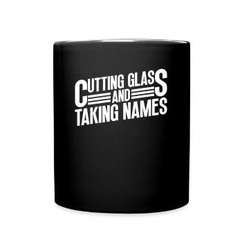 Glas schneiden und Namen nehmen - Glasmalerei - Tasse einfarbig - Schwarz - Vorne
