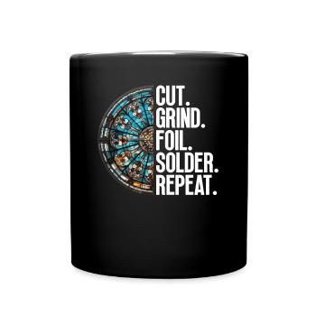 Schneiden. Schleifen. Folieren. Löten. - Tasse einfarbig - Schwarz - Vorne