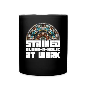 Glasmalerei-A-Holic bei der Arbeit - - Tasse einfarbig - Schwarz - Vorne