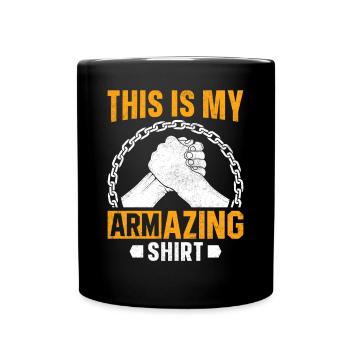 Arm wrestling arm wrestler - Full Colour Mug - black - Front