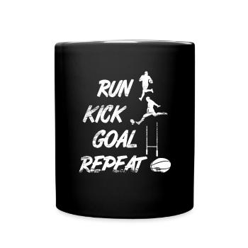 Rugbyspieler Routine - Tasse einfarbig - Schwarz - Vorne