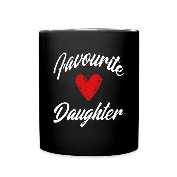 Heart Shaped Graphic Favourite Daughter Siblings - Full Colour Mug - black - Front