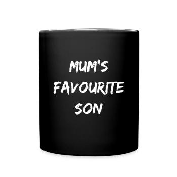 Funny Sibling Mum's Favourite Son - Full Colour Mug - black - Front