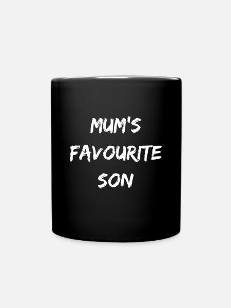 Funny Sibling Mum's Favourite Son - Full Colour Mug - black