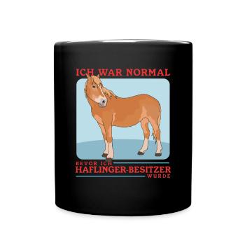 Haflinger Pferde Haffi Pferdebesitzer Geschenk - Tasse einfarbig - Schwarz - Vorne