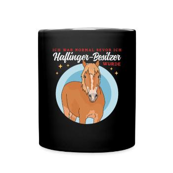 Haflinger Pferd Haffi Pferdebesitzer Geschenk - Tasse einfarbig - Schwarz - Vorne
