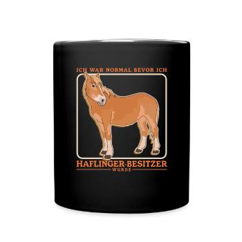 Haflinger Pferde Pferdebesitzer Haffi Geschenk - Tasse einfarbig - Schwarz - Vorne